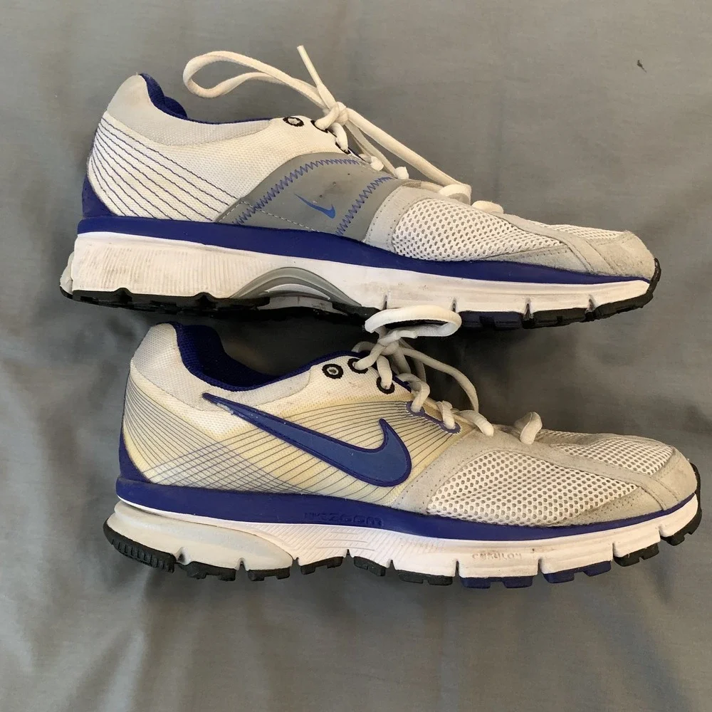 Nike Zoom Vomero+ 3 Shoes Mens Size 10 White Blue Silver Mesh Running 343955-142